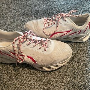 Red and White Running Shoes